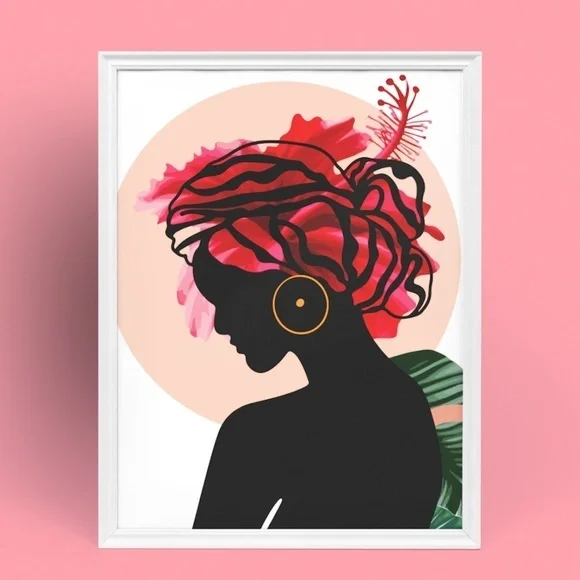 Modern Wall Art Print Tropical Girl Unframed - Picture 12 of 17